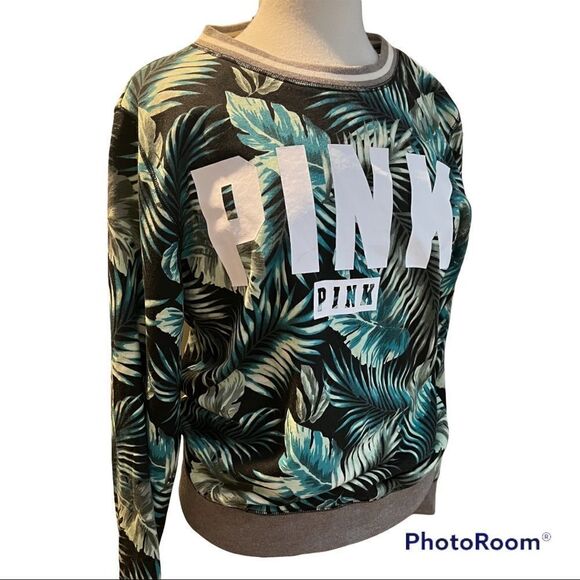 PINK LIMITED  EDITION Black Green & White Sweatshirt Size XS/TP - Picture 1 of 7